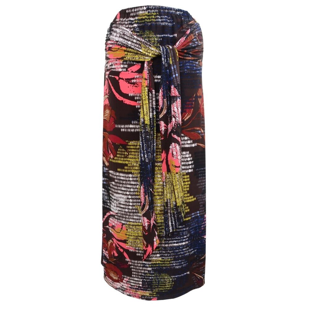 Lane Bryant PLUS 2X (18/20) Maxi Skirt Front Sarong Tie Stretchy Artsy Beach NWT